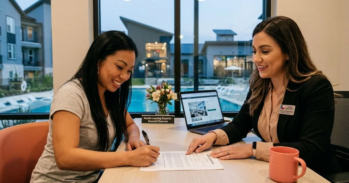 Renter signing new lease after broken lease history