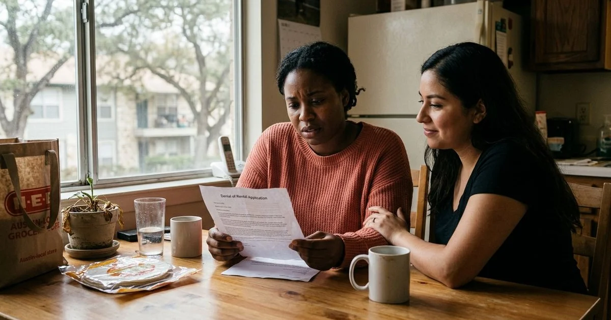 Renter with apartment denial letter